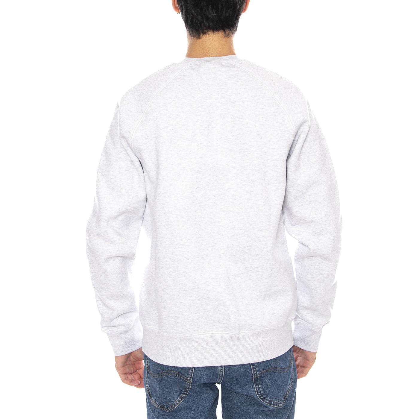 Chase Sweat Ash Heather / Gold - Felpa Girocollo Uomo Grigia I033660.00JXX . CARHARTT WIP 