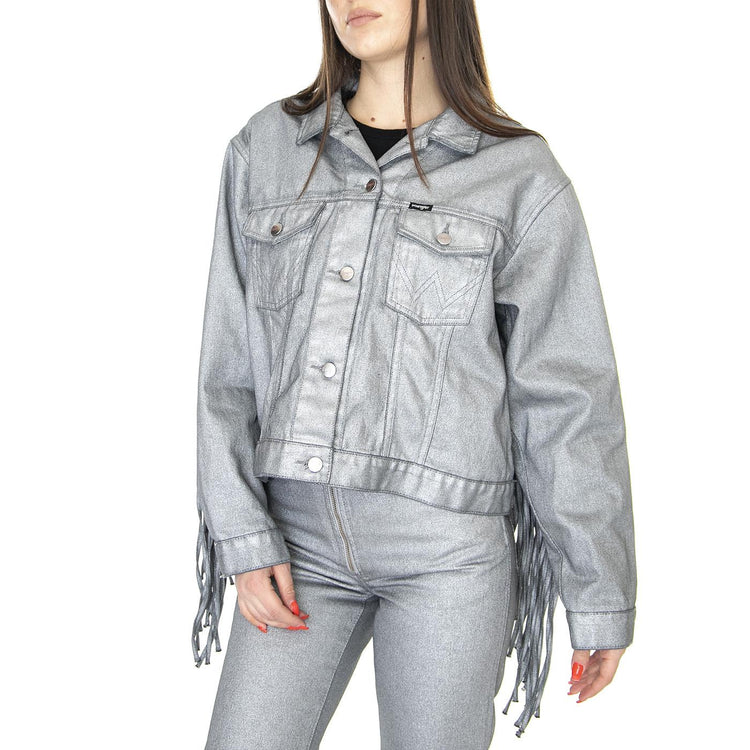 Souvenir Fringe Jacket Silver Relic - Giacca Estiva Donna Argento W4T144M3  WRANGLER 