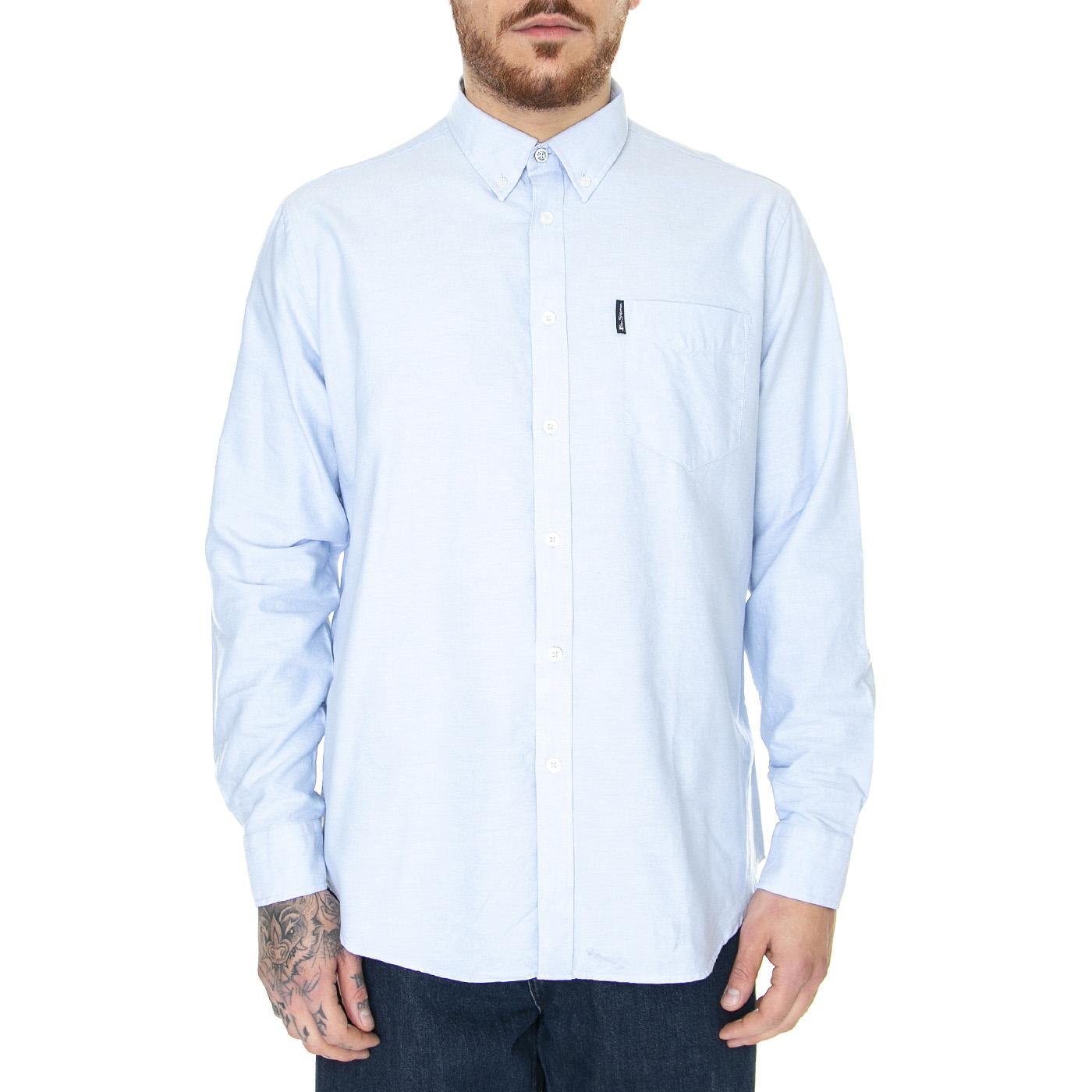 Signature Gots Organic Oxford Sky - Camicia Uomo Blu 65094-120  BEN SHERMAN 