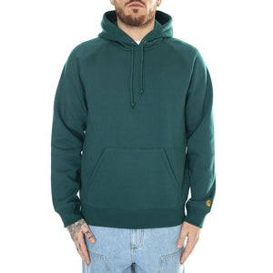 Hooded Chase Sweat Chervil / Gold - Felpa con Cappuccio Uomo Verde I033661.1YWXX  CARHARTT WIP 