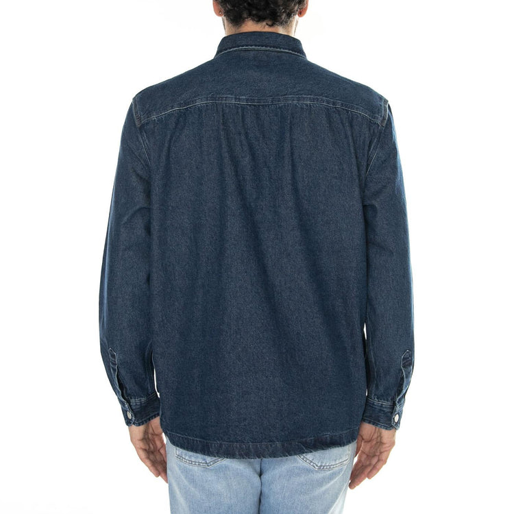 Loose Workwear Overshirt Mid Denim Blue - Camicia Denim Jeans Uomo Blu 112349344  LEE 