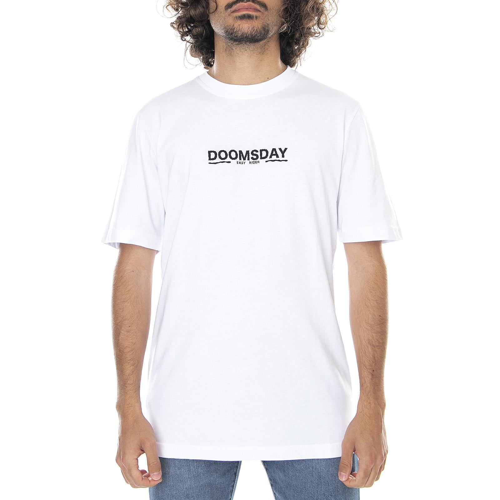 Mens Easy Rider T-Shirt - White - Maglietta Girocollo Uomo Bianca 0258WHT . DOOMSDAY 