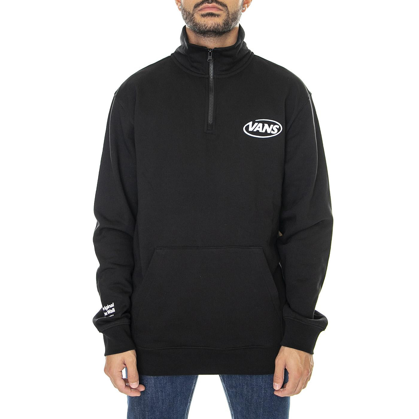 Hi Def Commerica Q Zip Black - Felpa Collo Alto con Zip da 1/4 Uomo Nera VN0000C4BLK1  VANS 