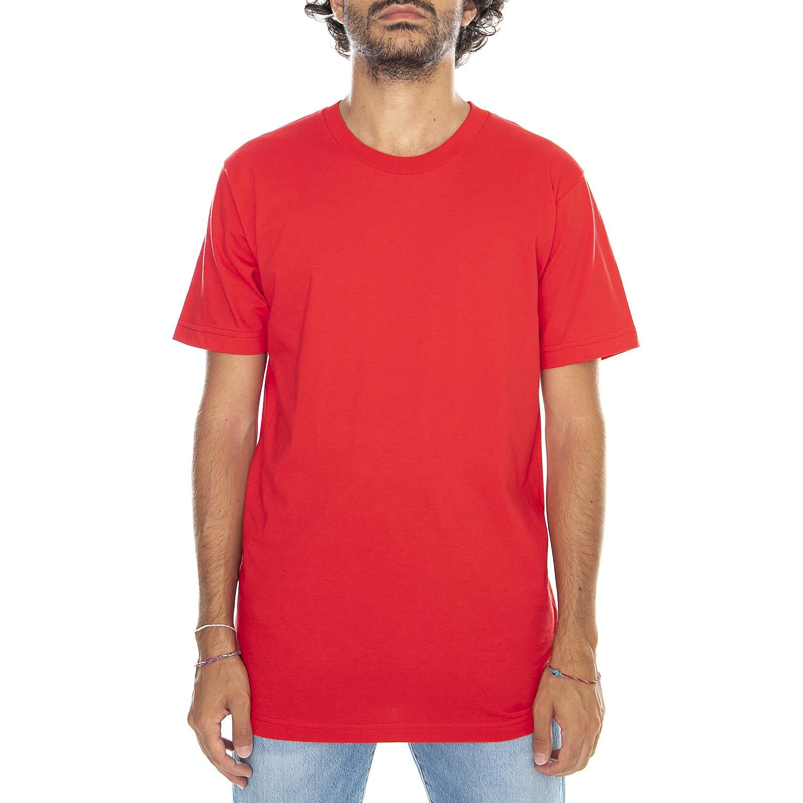 Fine Jersey Crew Neck T-SHirt - Red - Maglietta Girocollo Uomo Rossa S LAC20001-RED  LOS ANGELES APPAREL 