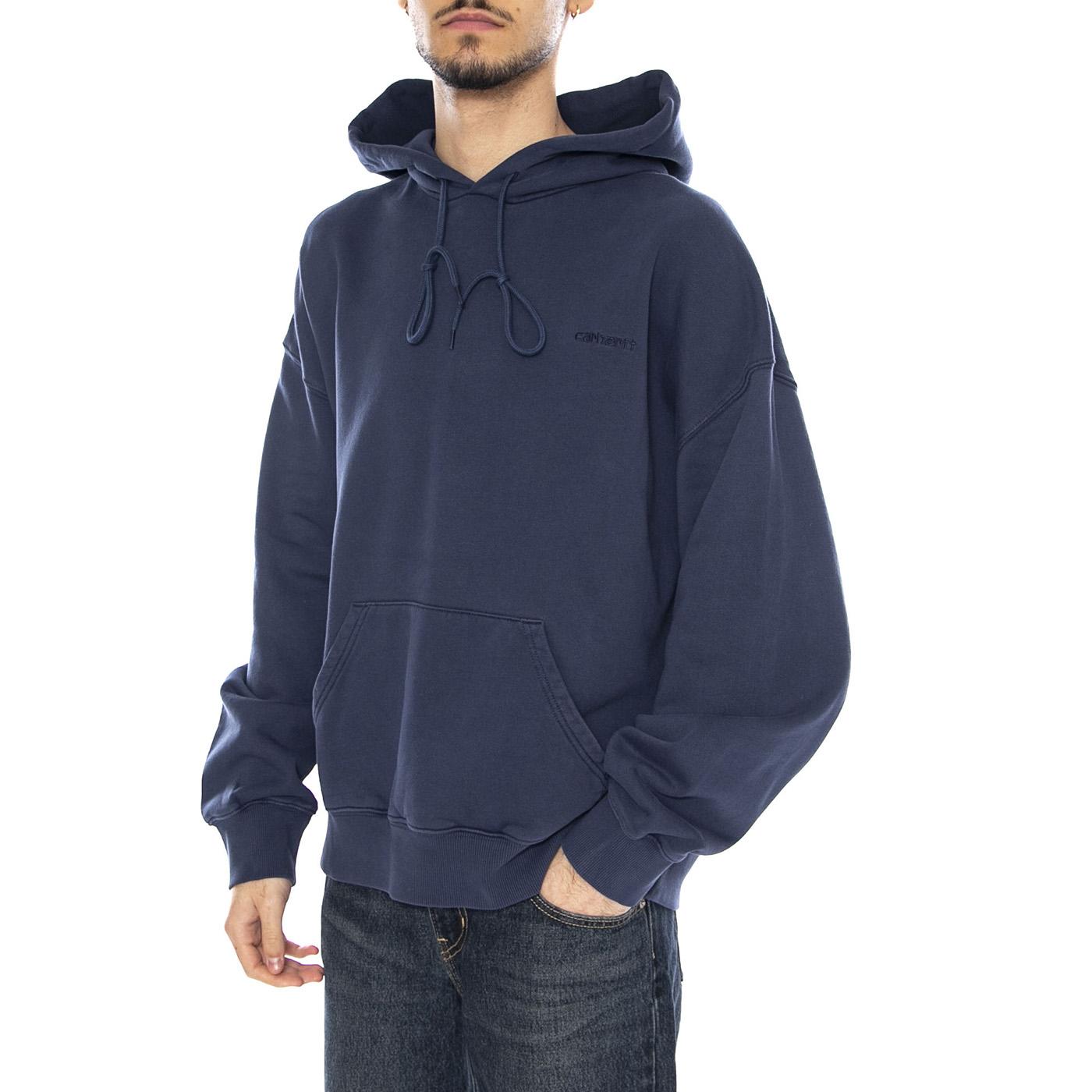 Hooded Benton Sweat -- Felpa Uomo Jupiter con Cappuccio Blue I034589.VQGD . CARHARTT WIP 