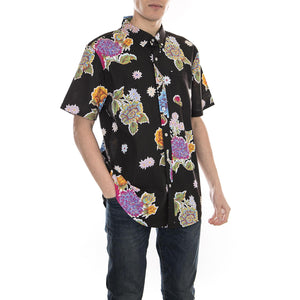BOTANICA FLORAL S/S SHIRT BLACK BU00029-BLACK  HUF 