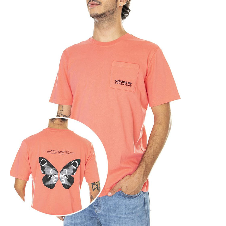 Adidas Adventure C-Butterfly Pocket - Maglietta Girocollo Uomo Rosa HF4796  ADIDAS 
