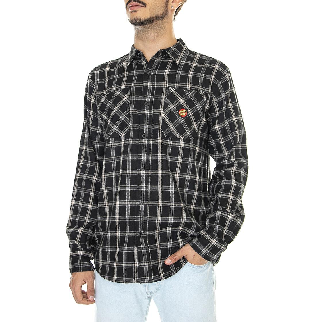 Apex L/S Shirt Black Check - Camicia Uomo Multicolore SCA-SHT-0510  SANTA CRUZ 