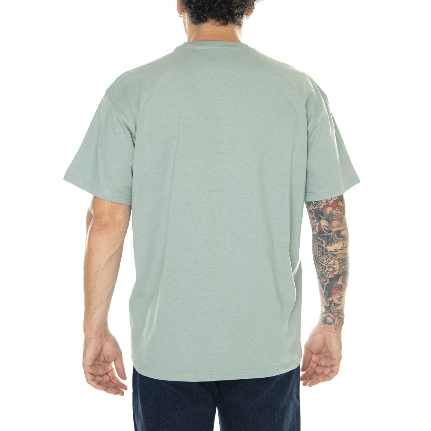 S/S Chase T-Shirt Glassy Teal / Gold - Maglietta Girocollo Uomo Verde I026391.1R1XX  CARHARTT WIP 