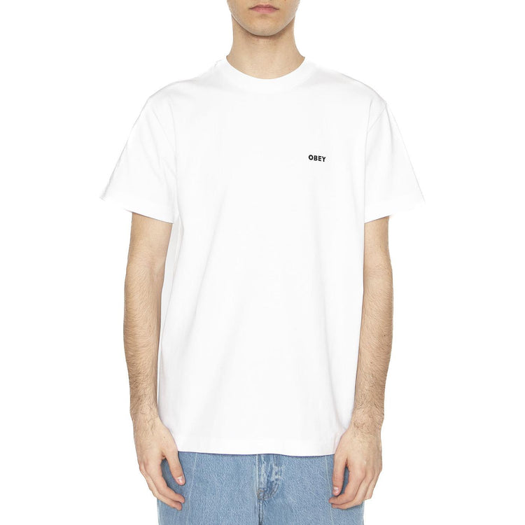 Established Works Bold Tee SS White - Maglietta Girocollo Uomo Bianca 131080365-WHT . OBEY 