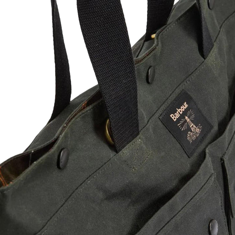 Field Wax Tote Bag Sage - Borsa Tote Verde UBA0750 SG91 BARBOUR 