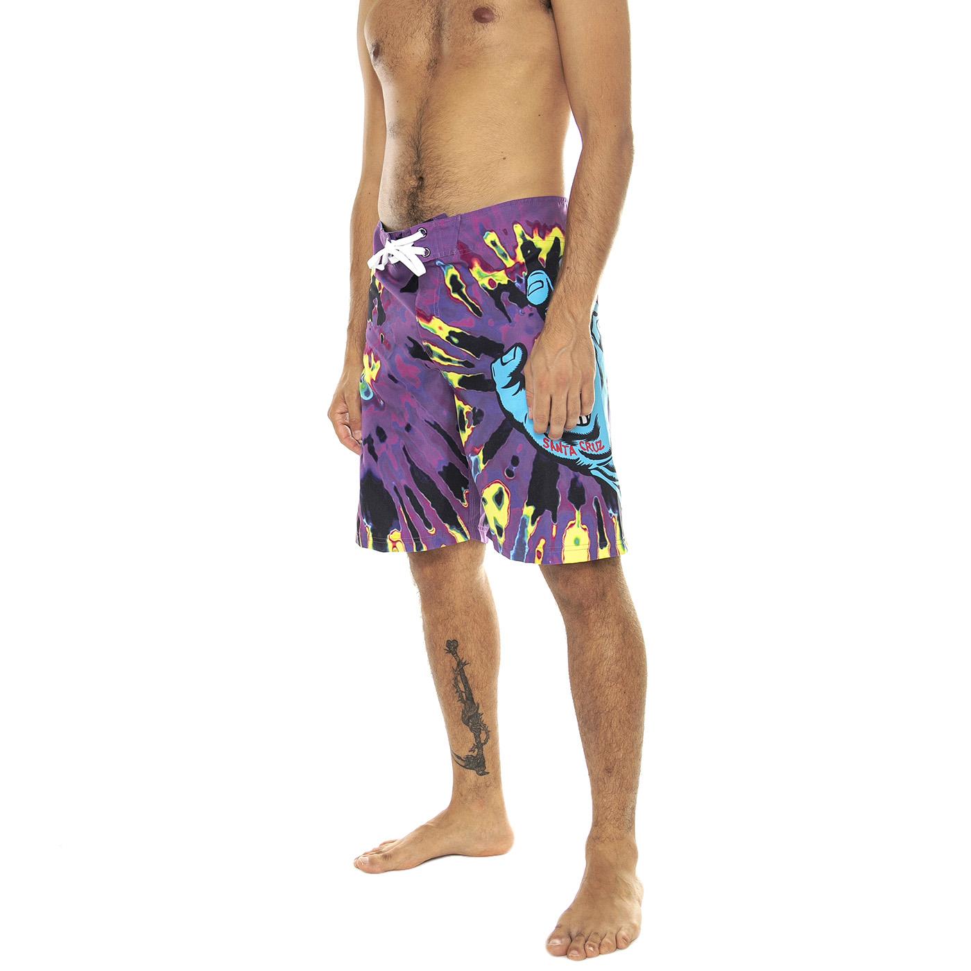 Screaming Hand Purple/Yellow/Black Tie Dye - Costume da Bagno Uomo Multicolore SCA-SHR-5092  SANTA CRUZ 