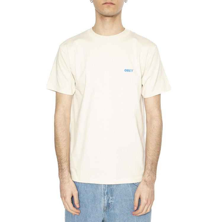 Obey Cropped Icon Tee Cream - Maglietta Girocollo Uomo Beige 165264064-CRM  OBEY 