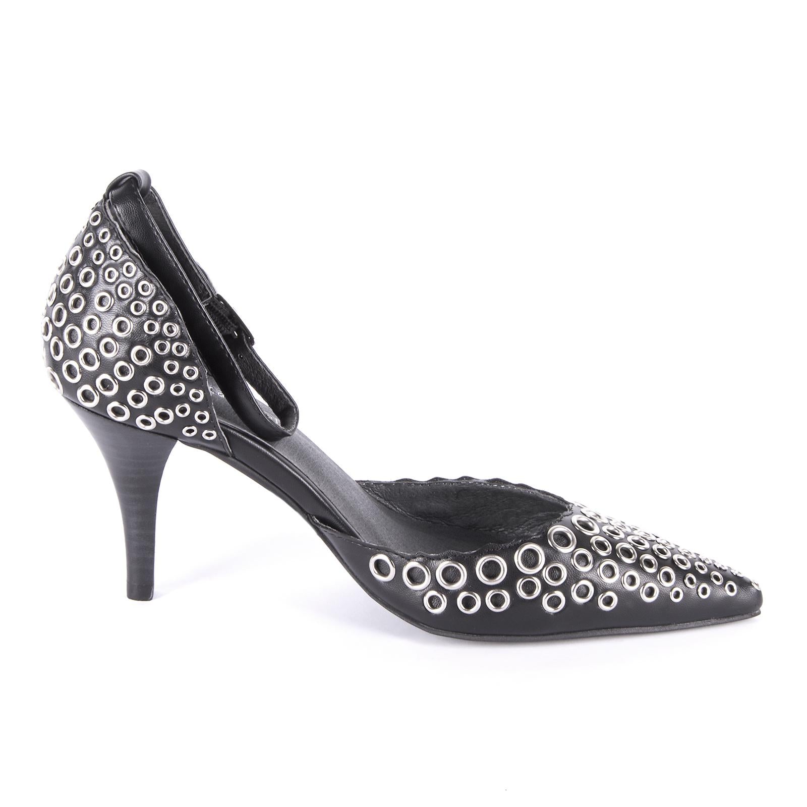 LYMAN LEATHER BLACK +SILVER JCSJC2322LEA-BLACK  JEFFREY CAMPBELL 