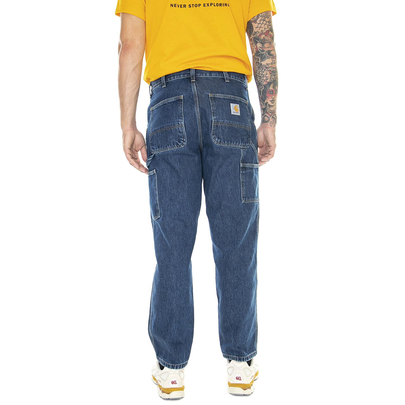 Single Knee Pant Blue /stone washed - Pantaloni Uomo Blu I032024.0106 . CARHARTT WIP 