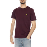 Mens Plain T-Shirt - Jet Black - Maglietta Girocollo Uomo Burgundy  Uomo LYLE & SCOTT