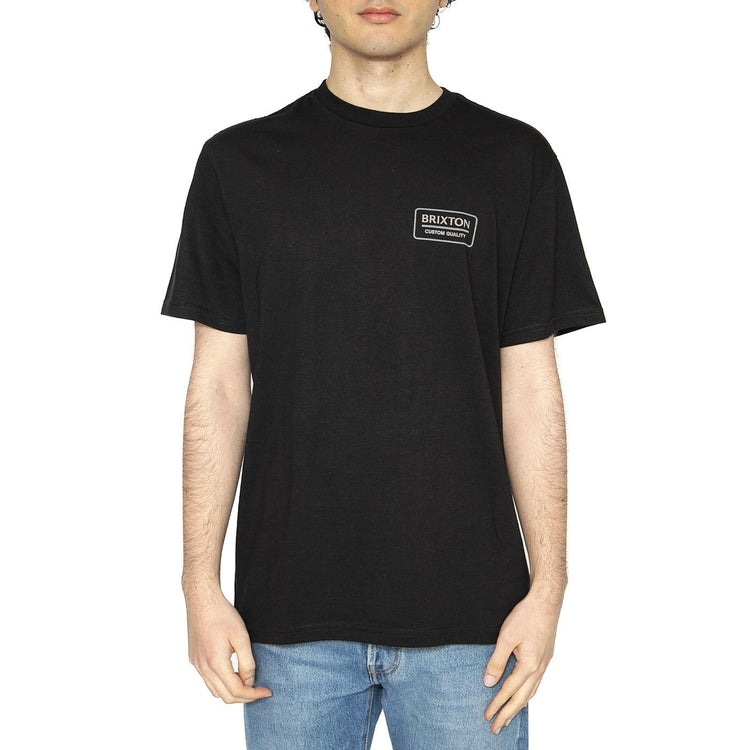 Palme Proper S/S STT - Maglietta Girocollo Uomo Nera 16616-BKOFB  BRIXTON 