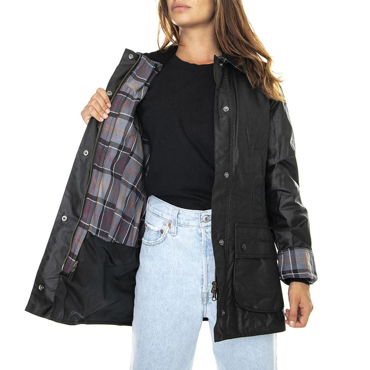 Beadnell Wax Jacket Black - Giacca Invernale Donna Nera FW22-LWX0667-BK11 . BARBOUR 