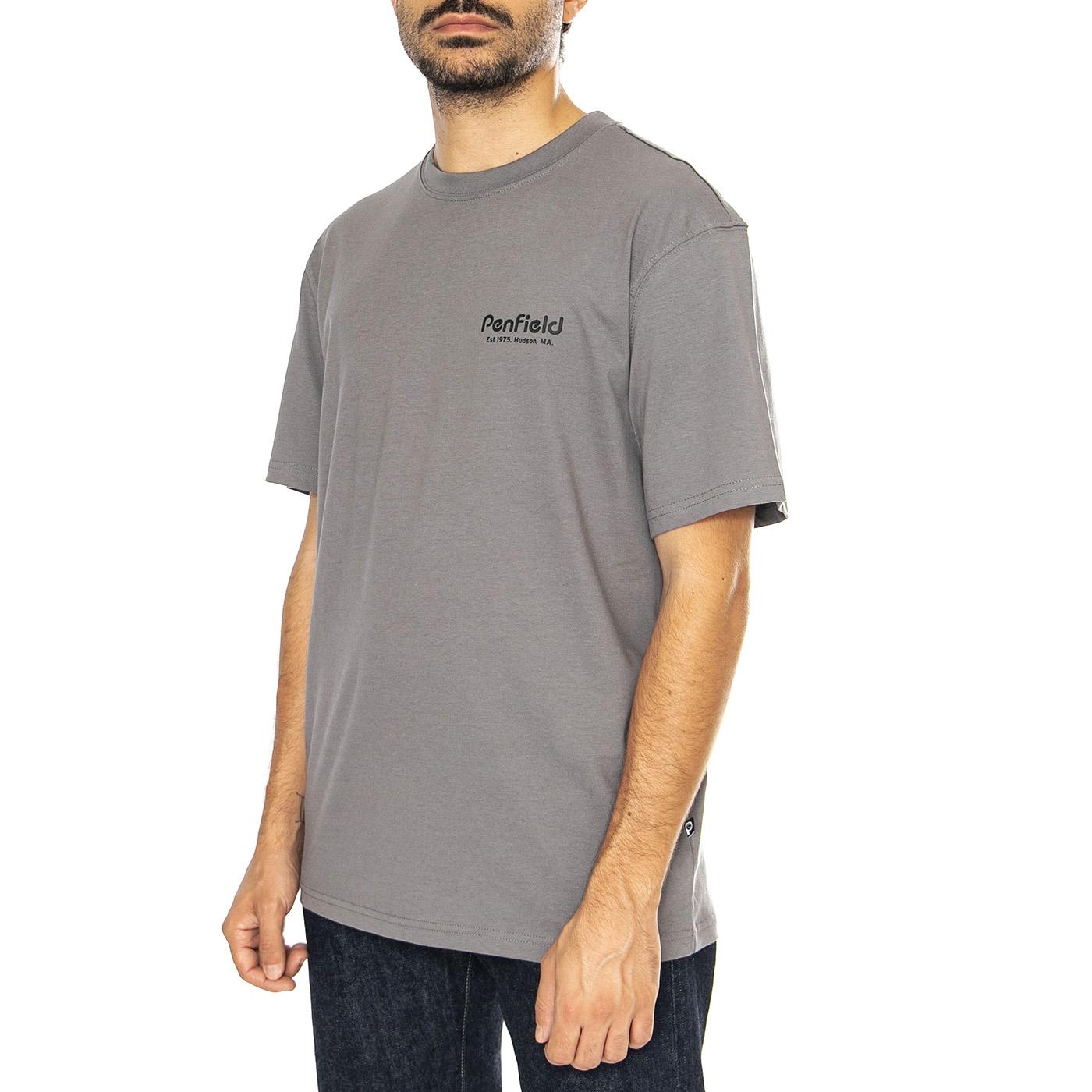 Penfield Hudson Script T-Shirt Castlerock - Maglietta Girocollo Uomo Grigia PFD0299-Y3A  PENFIELD 