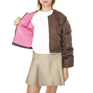 Paisley Satin Bomber Brown - Giacca Invernale Donna Marrone WJK0025-BROWN  HUF 