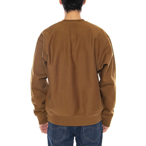 American Script Sweat Hamilton Brown - Felpa Girocollo Uomo Marrone I025475.HZXX . CARHARTT WIP 