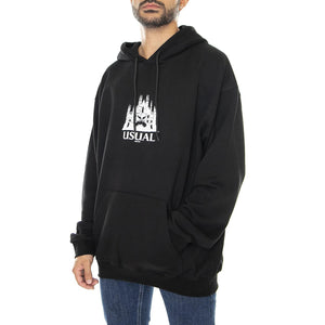 Dome Hoodie Black - Felpa con Cappuccio Uomo Nera W22H-DOME-BLK  USUAL 