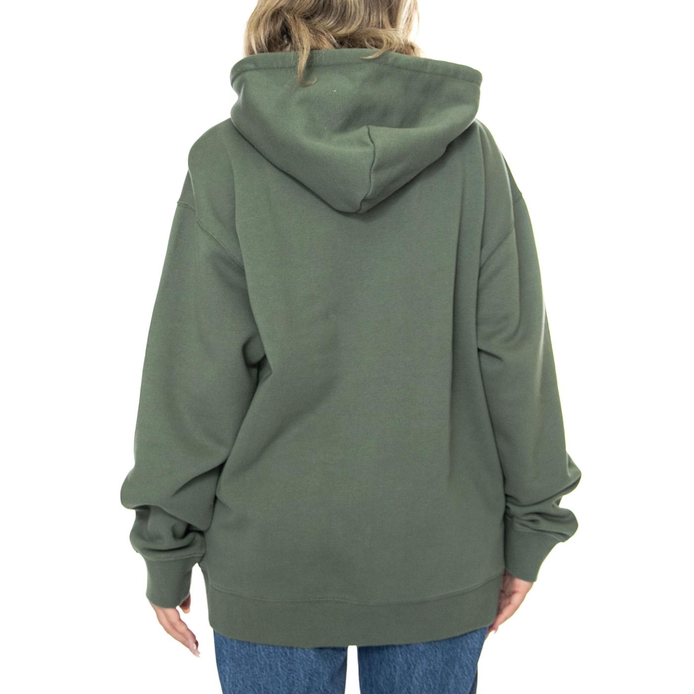 W' Hooded Carhartt Sweatshirt Duck Green / Aura - Felpa con Cappuccio Donna Verde I033648.2J6XX  CARHARTT WIP 