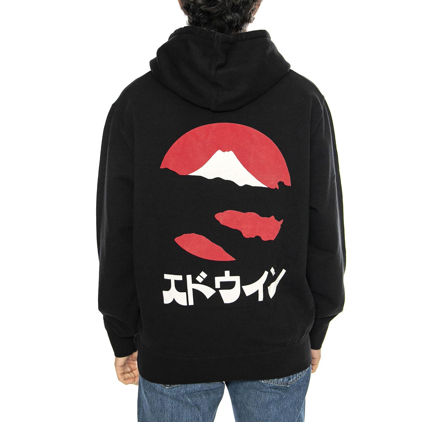 Kamifuji Hoodie Sweat Black - Felpa con Cappuccio Uomo Nera I031106.89.67.  EDWIN 