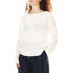 Blusa 021SD45007 - Top Maniche Lunghe Donna Rosa Champagne 021SD45007 -S2285 . ALESSIA SANTI 