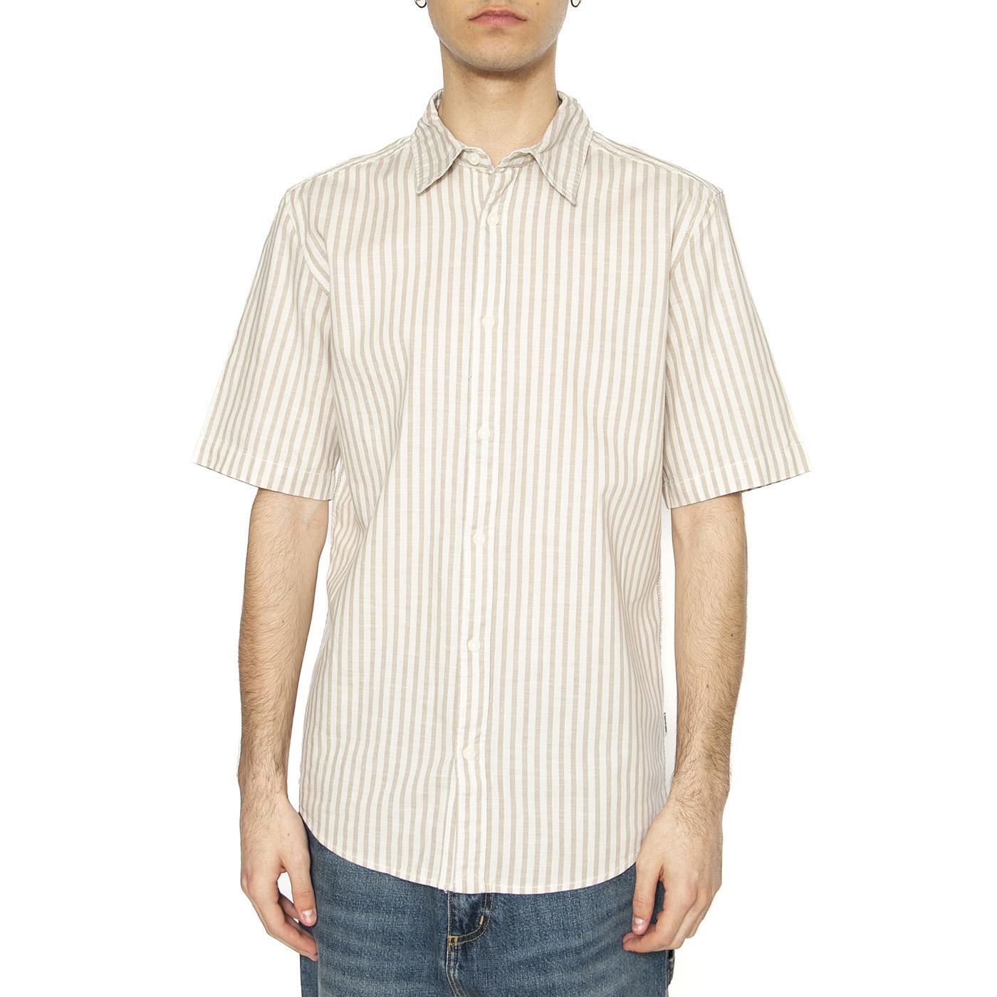 SS Shirt Tan Stripe - Camicia Maniche Corte Uomo Multicolore 112362759  WRANGLER 