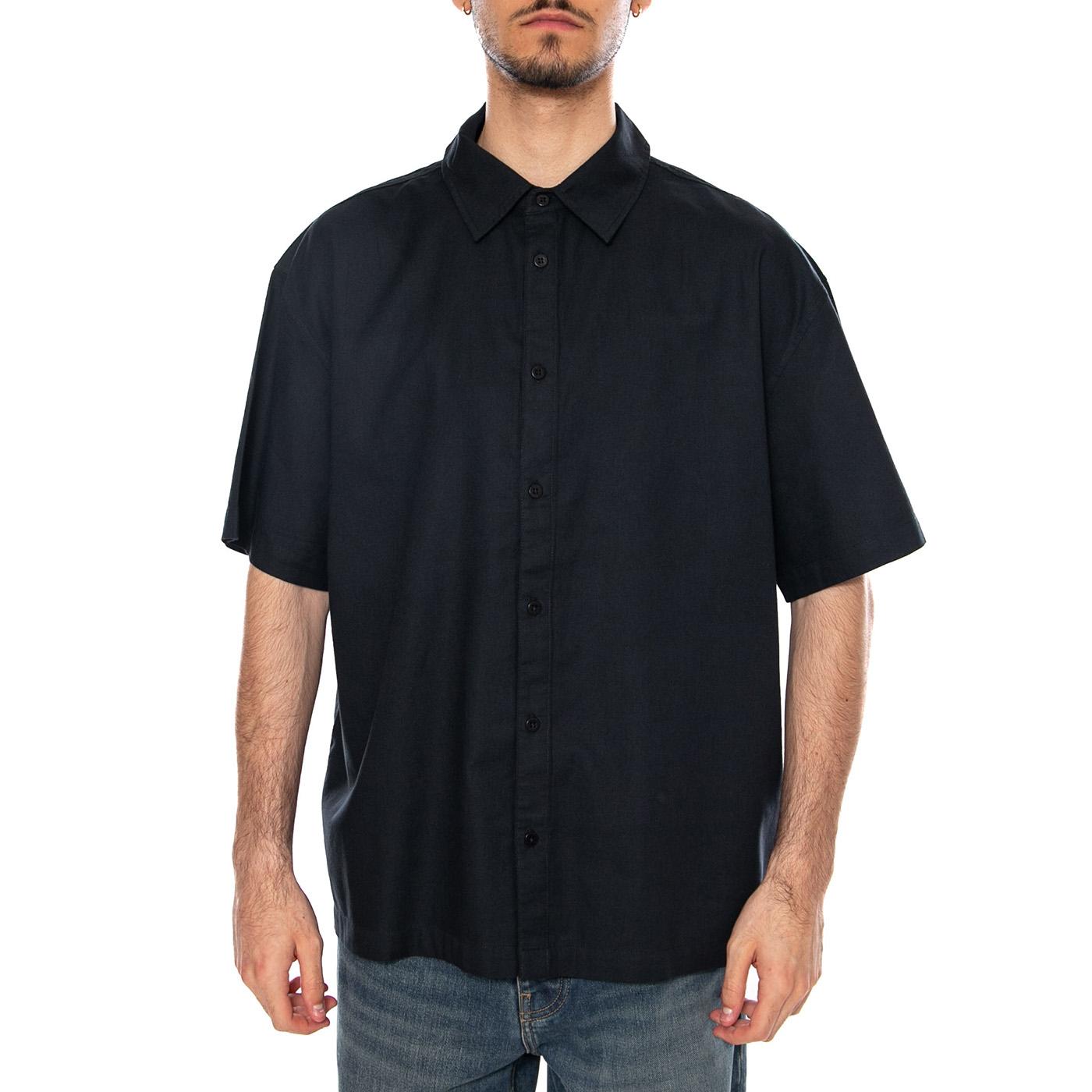 NAVY FISH PATCH KURTIS SHIRT BLUE - Camicia Maniche Corte Uomo Blu MSH00233 BLUE THINKING MU 