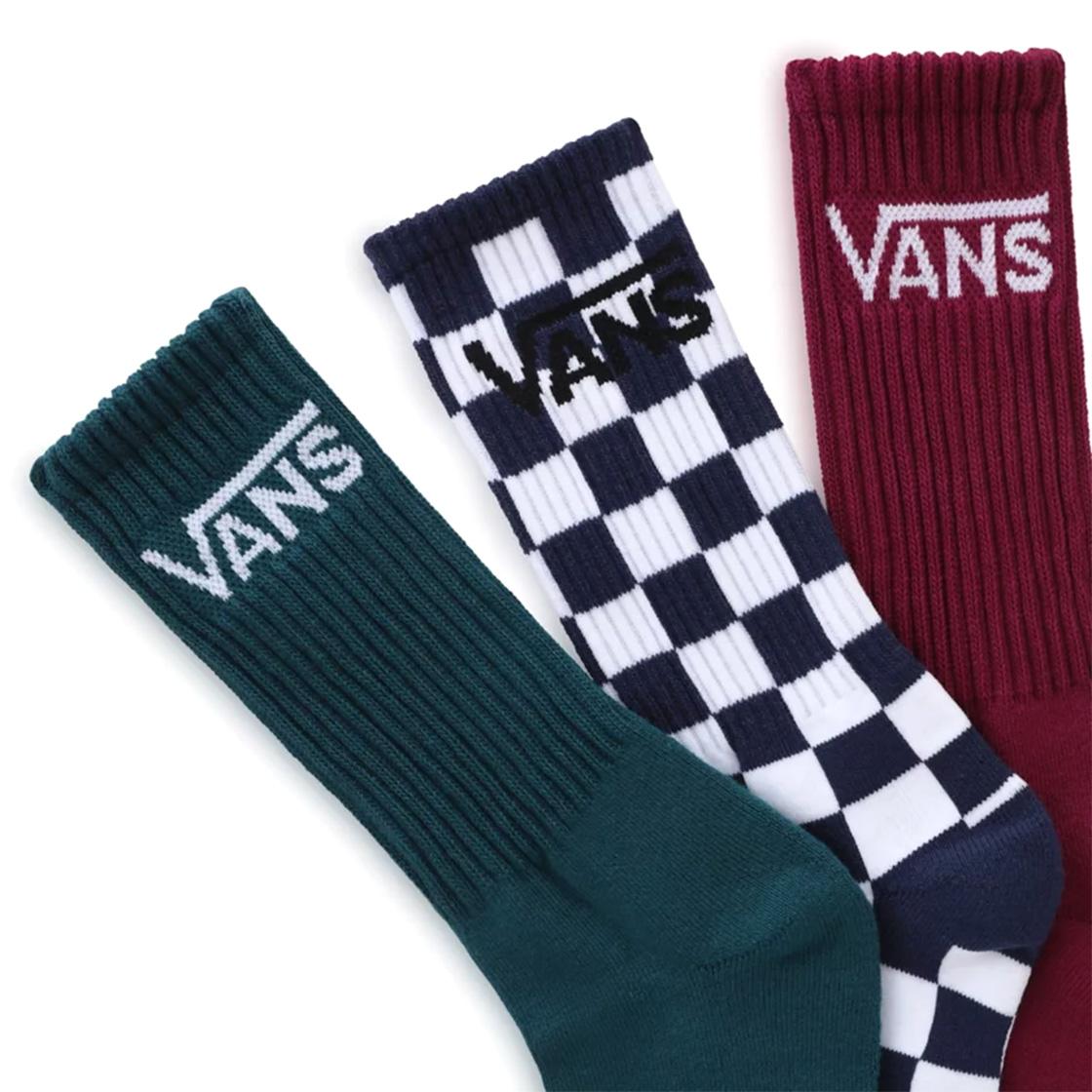 Mn Classic Crew (9.5-13, 3PK) Deep Teal - Set da Tre Paia di Calzini Multicolore VN000XSE60Q1  VANS 