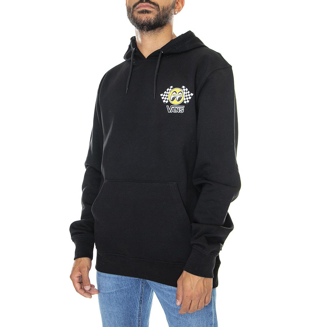 Mooneyes Fleece Po Black - Felpa con Cappuccio Uomo Nero VN0000BCBLK1  VANS 