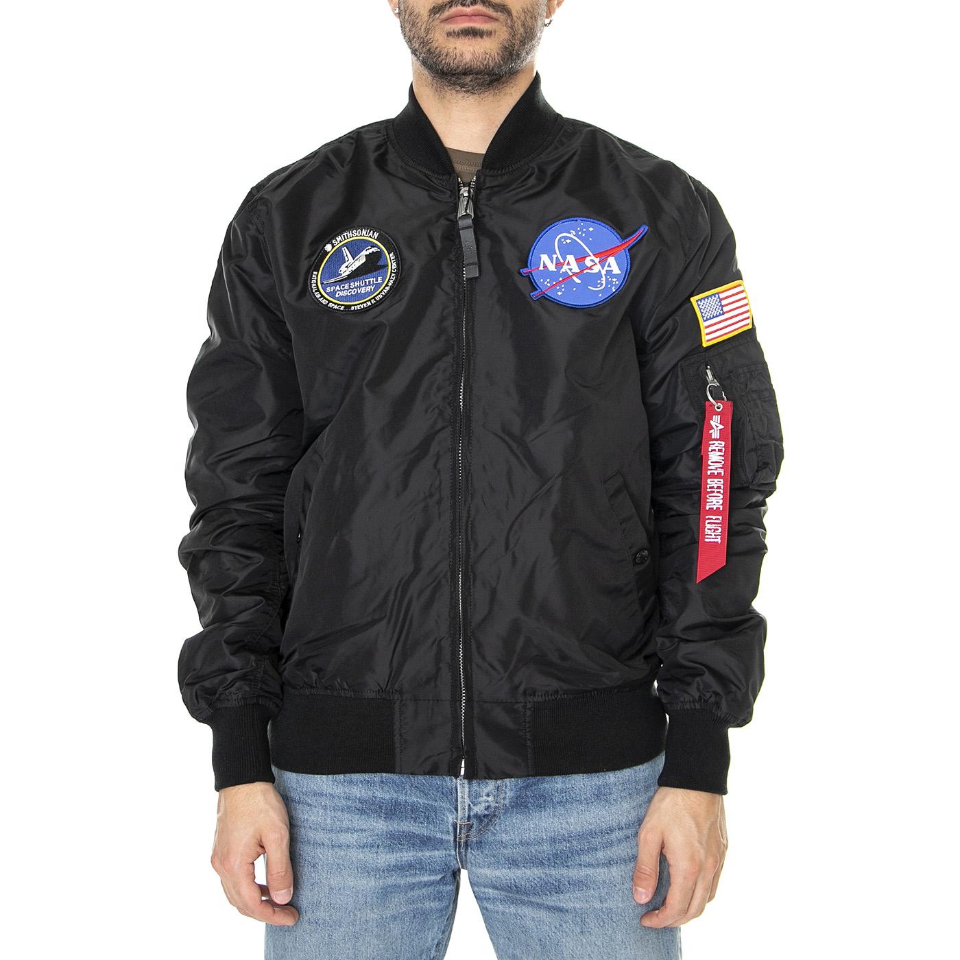 M' MA-1 TT NASA Reversible II Black - Giacca Estiva Uomo Nera 186101-03  ALPHA INDUSTRIES 