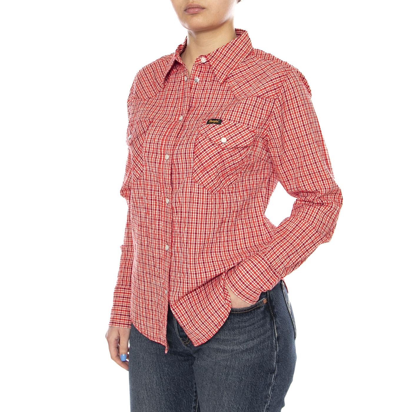 WESTERN SHIRT FLAME SCARLET RED - Camicia Donna Rossa 112379036 RED WRANGLER 