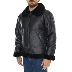 B3 FL Black / Black - Giacca Uomo Nera 143106-515  ALPHA INDUSTRIES 