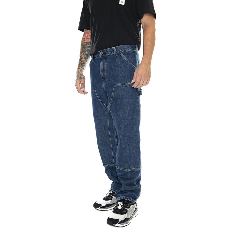 Double Knee Pant Blue / Stone Washed - Pantaloni Denim Jeans Uomo Blu I032699.0106  CARHARTT WIP 