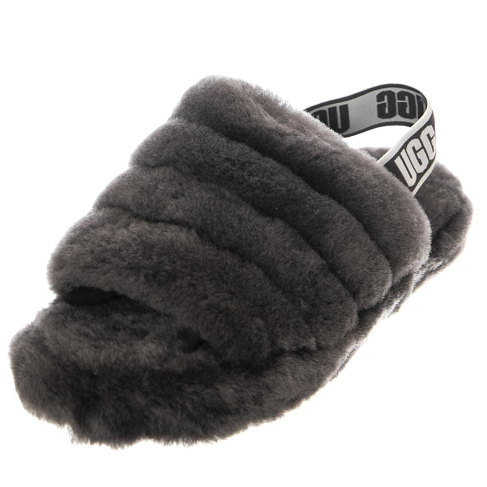 FLUFF YEAH SLIDE CHARCOAL K UGKFLYSLCH1098494K  UGG 