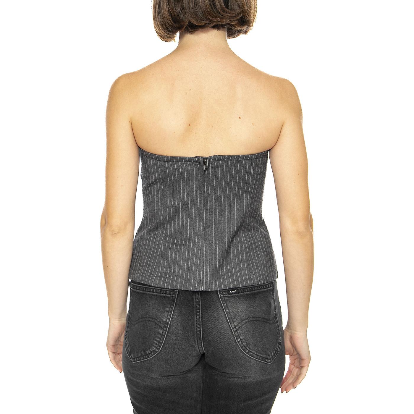 Top corsetero raya diplomática gris - Top Donna Grigio 43W/11252  WILD PONY 