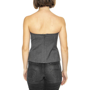 Top corsetero raya diplomática gris - Top Donna Grigio 43W/11252  WILD PONY 