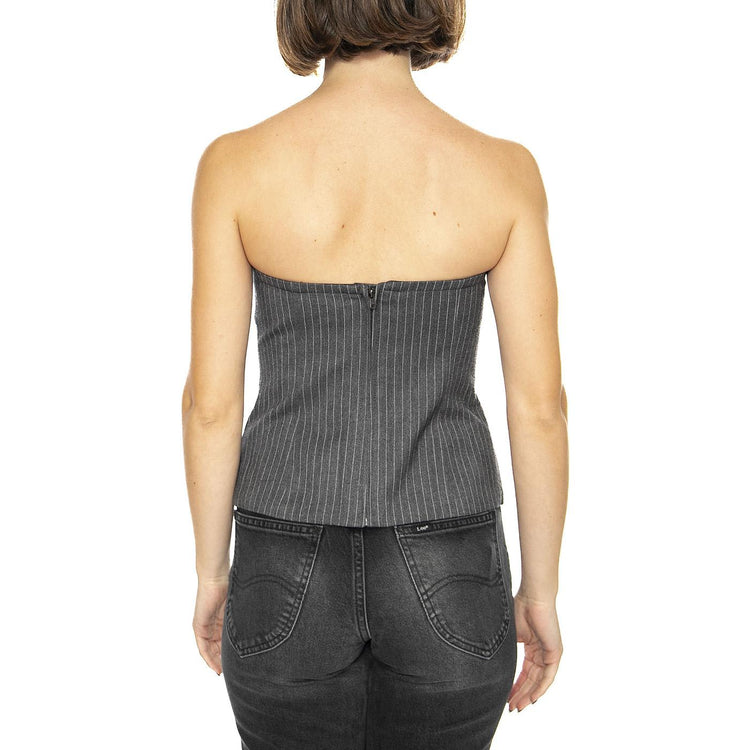 Top corsetero raya diplomática gris - Top Donna Grigio 43W/11252  WILD PONY 