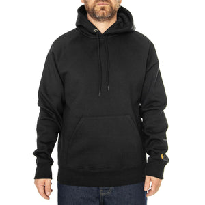 Hooded Chase Sweat Black / Gold - Felpa con Cappuccio Uomo Nera I033661.00FXX  CARHARTT WIP 