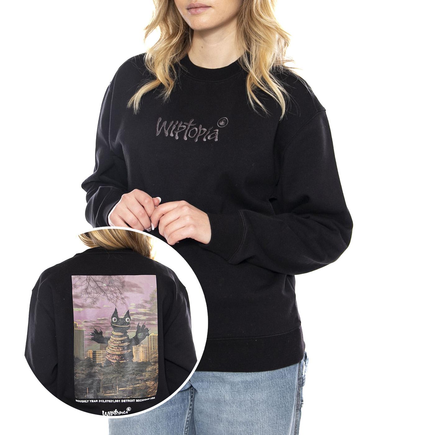 W Wiptopia Script Sweatshirt - Nera - Felpa Donna I035515_3F4_XX . CARHARTT WIP 