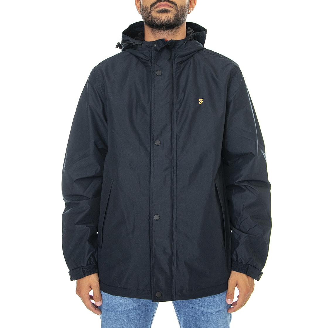 Jones Fleece Lined C True Navy - Giacca Invernale con Cappuccio Uomo Blu F4RFC014-412  FARAH 