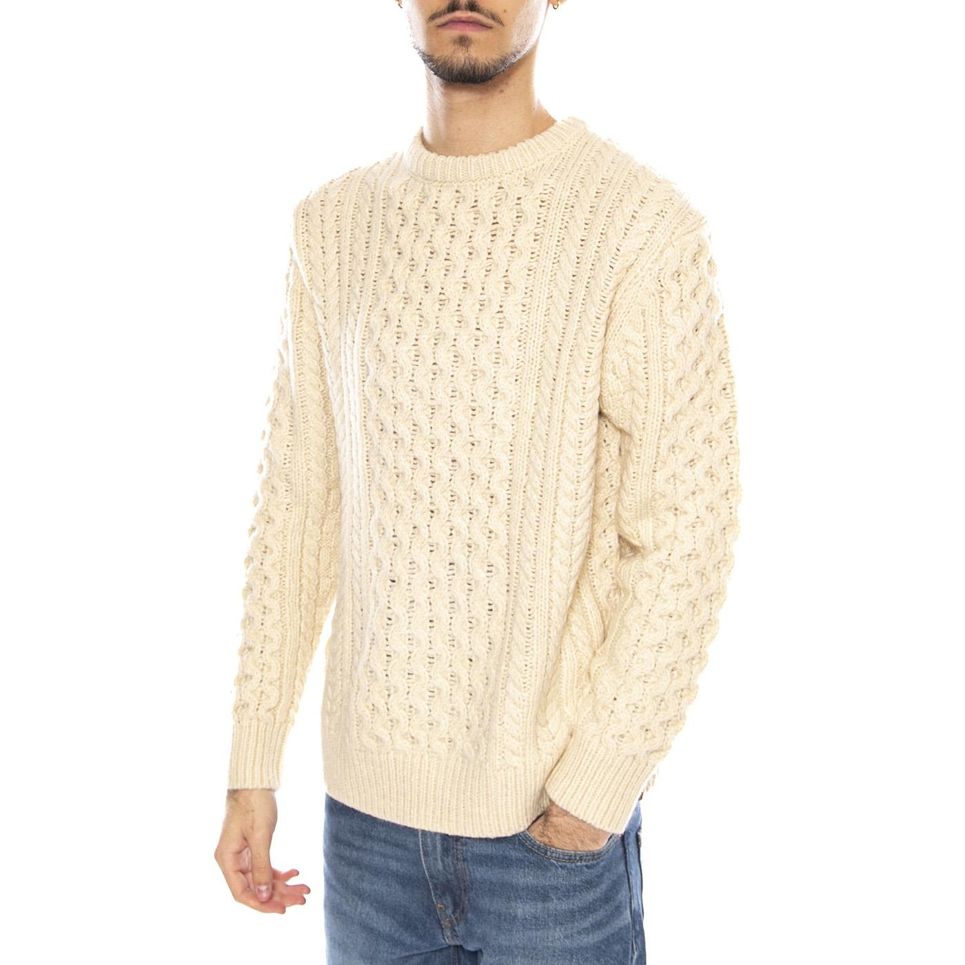 Classic Fisherman S Sweater -- Maglione Uomo Oatmeal Ecrù 22636 OATML BRIXTON 