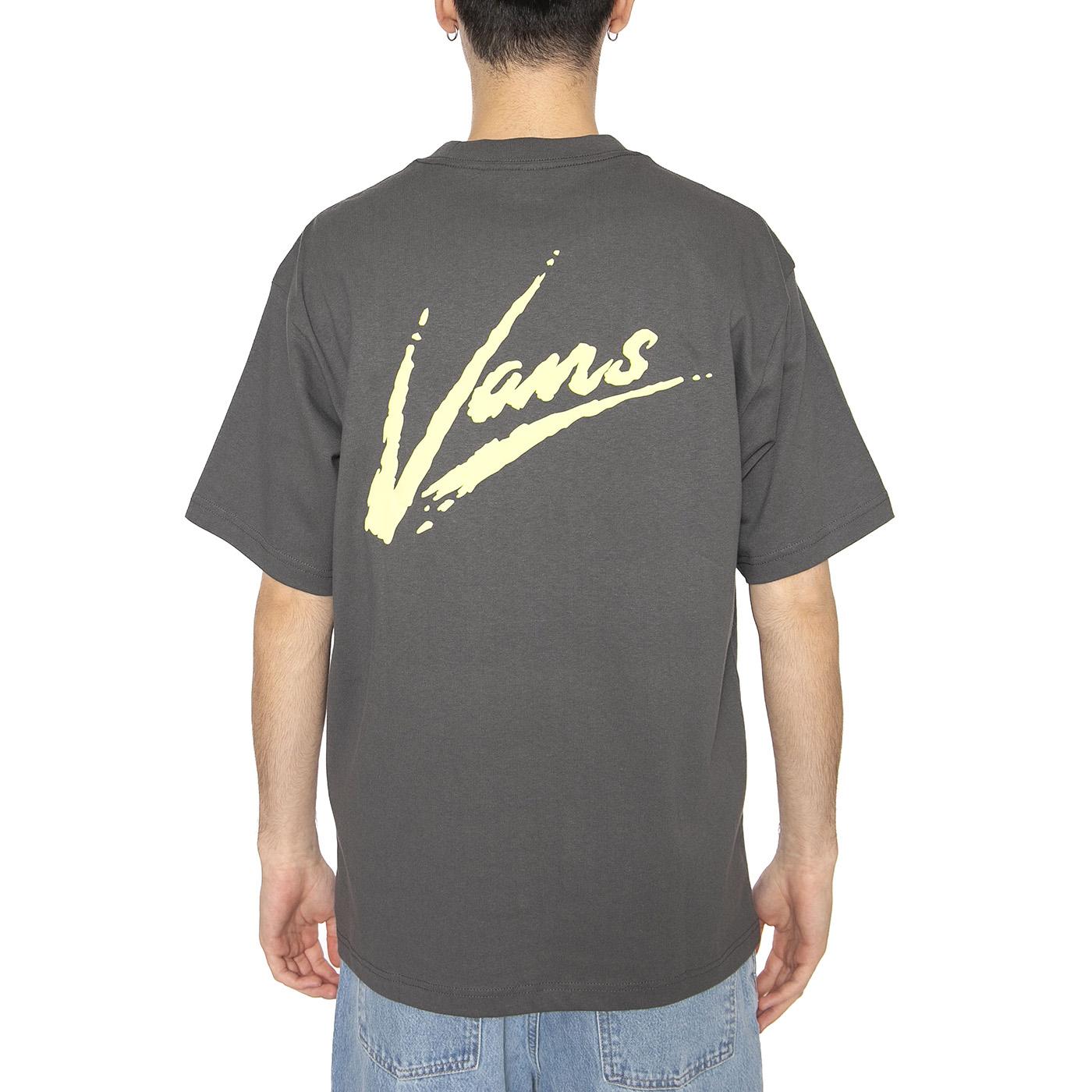 Dettori Loose SS Asphalt / Shadow Lime - Maglietta Girocollo Uomo Grigia VN000K42EBA1  VANS 