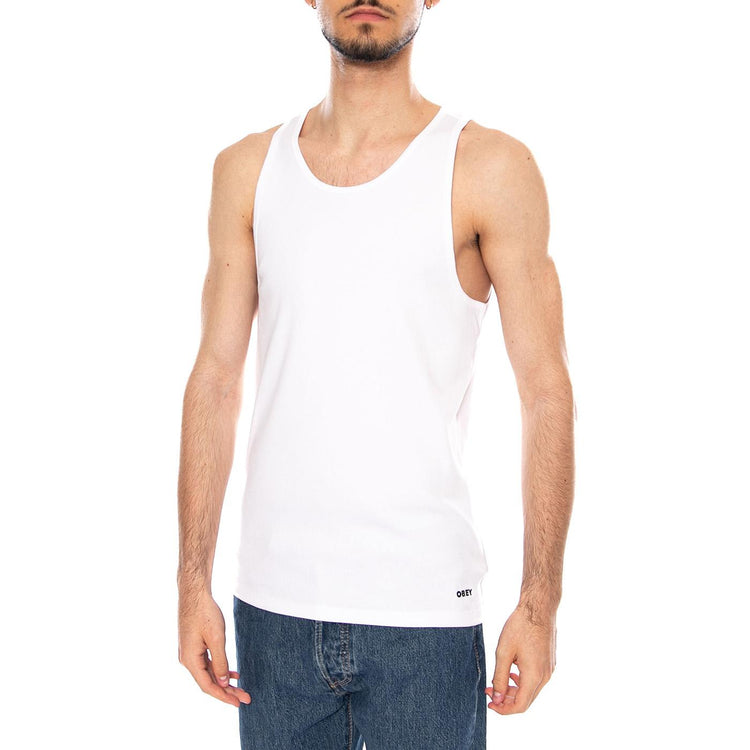 STANDARD RIB TANK 2 PACK - Set da Due Canotte Uomo Bianche 134050061 WHT OBEY 