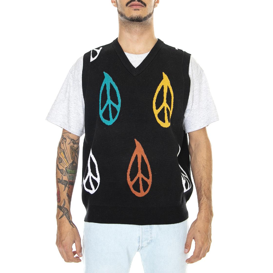 Peaced Sweater Vest Black / Multi - Gilet Uomo Nero / Multicolore 151000059-BKM  OBEY 