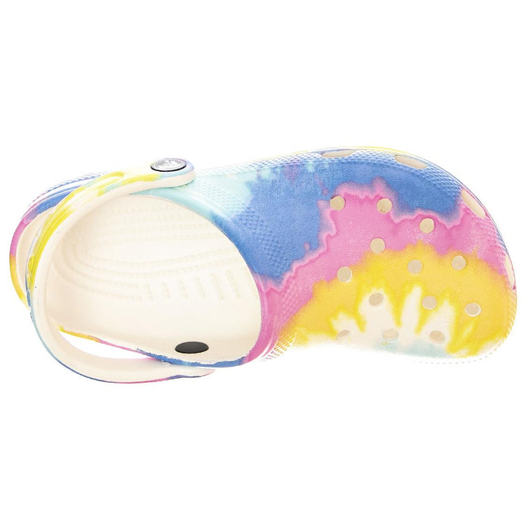 Classic Tie Dye Graphic Clog White / Multi Sandals CR.205453-WHMT  CROCS 