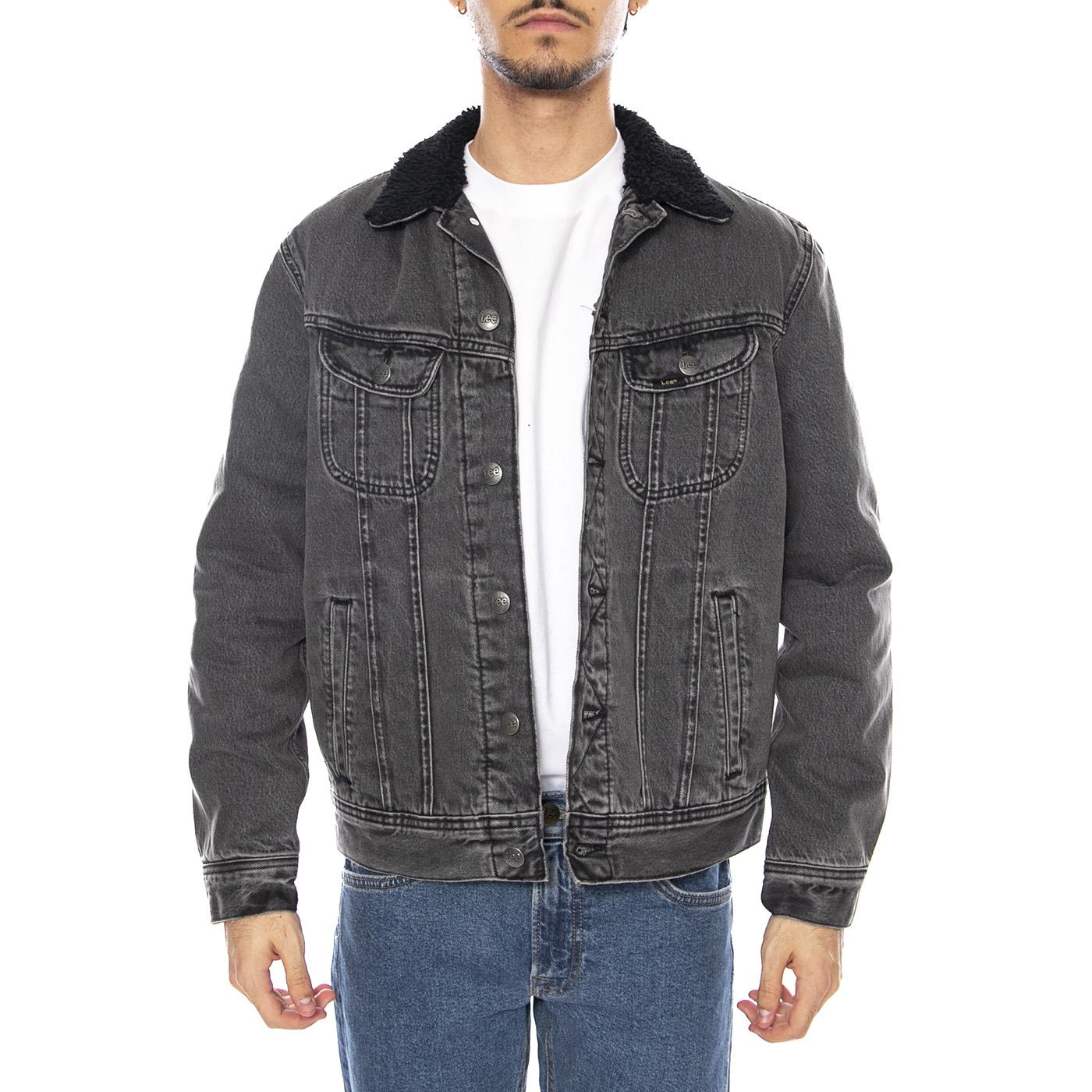 Sherpa Jacket Deep Obsidian - Giacca Denim Jeans Uomo Grigo Antracite 112370427  LEE 